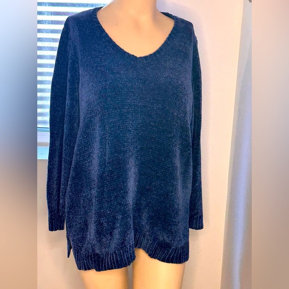 Karen Scott Sweaters - NWT Karen Scott Womens Plus Pullover V-Neck Sweater Blue 3X